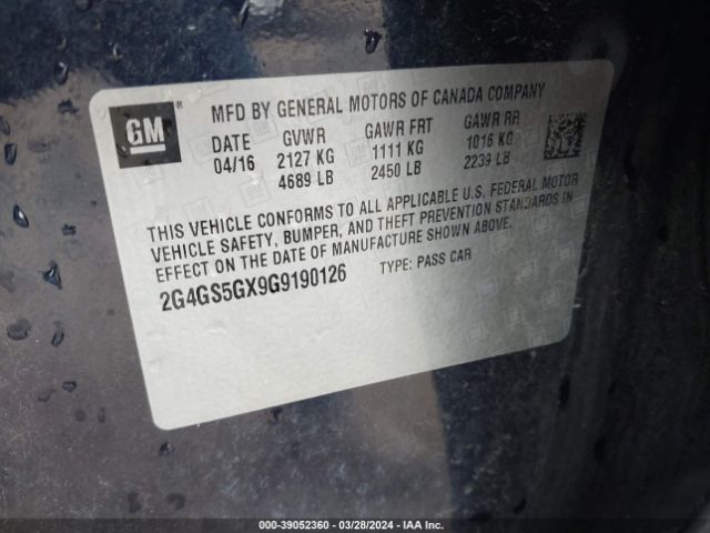 2G4GS5GX9G9190126 Buick Regal Turbo Premium Ii