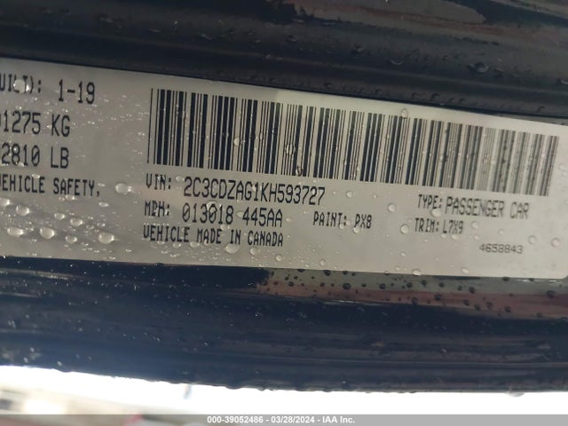 Dodge Challenger Sxt 2019 2C3CDZAG1KH593727 Image 9