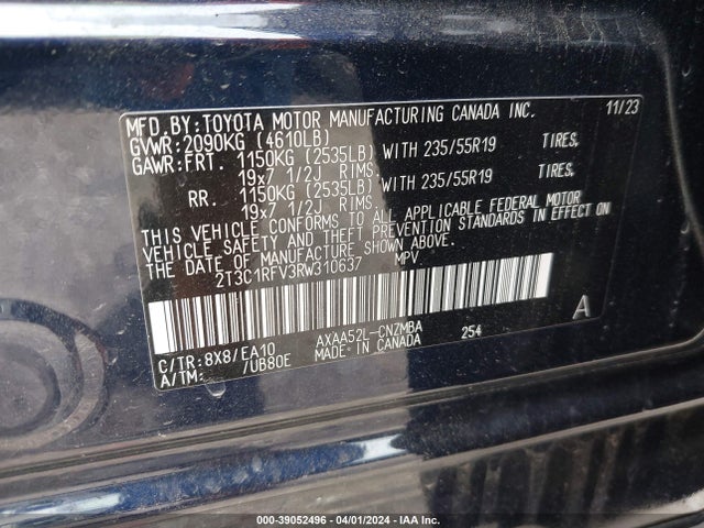 Toyota Rav4 Xle Premium 2024 2T3C1RFV3RW310637 Image 9