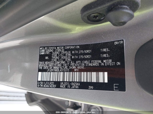 Lexus Lx 570 Three-row 2020 JTJDY7AX0L4315373 Image 9