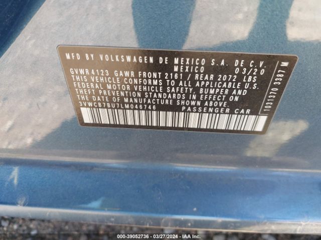 2020 VOLKSWAGEN JETTA 3VWCB7BU7LM046746 Photo 8