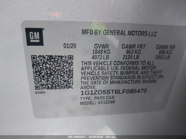 2020 CHEVROLET MALIBU 1G1ZD5ST6LF085470 Photo 8