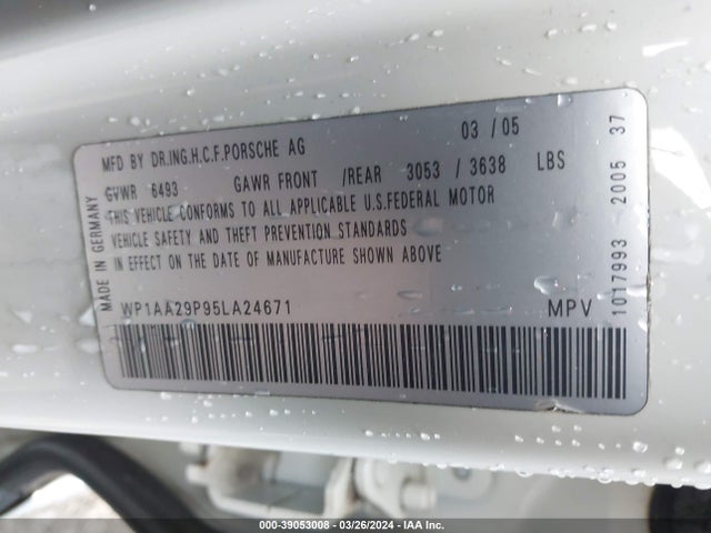 2005 PORSCHE CAYENNE WP1AA29P95LA24671 Photo 8