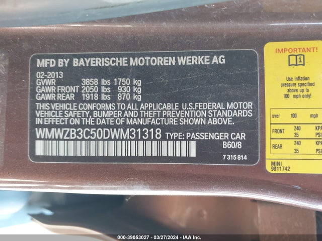 2013 MINI COUNTRYMAN WMWZB3C50DWM31318 Photo 8