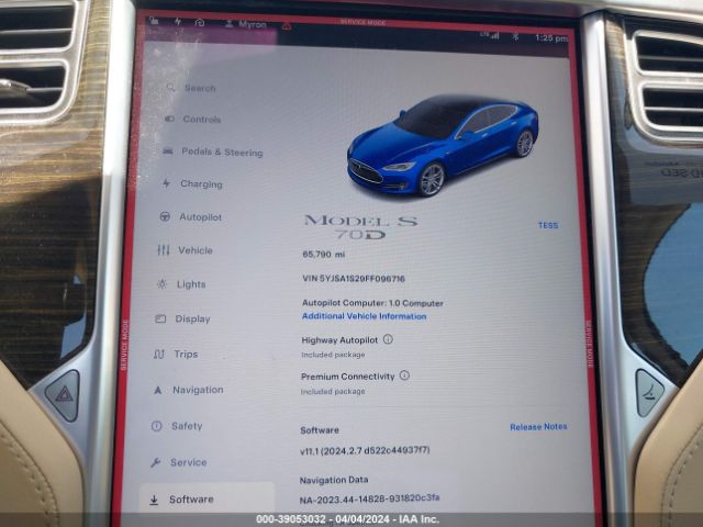 5YJSA1S29FF096716 Tesla Model S 70d/85d/p85d