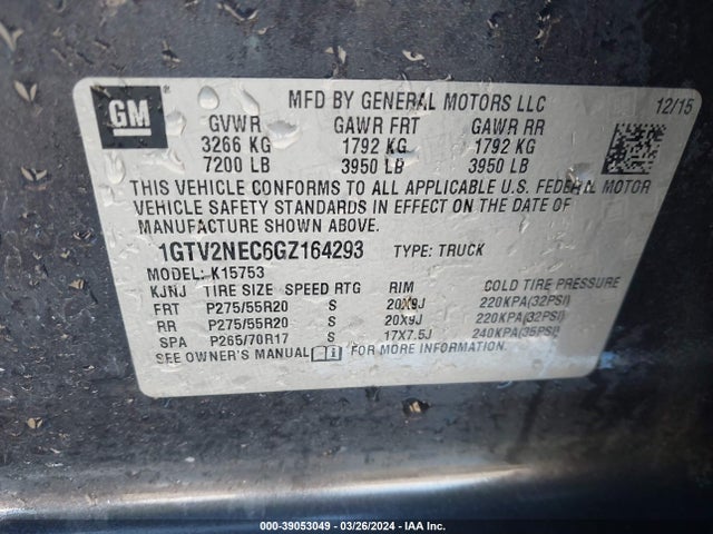 GMC Sierra 1500 Slt 2016 1GTV2NEC6GZ164293 Image 9