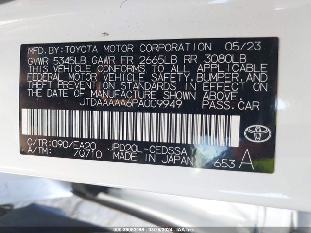 Toyota Mirai Xle 2023 JTDAAAAA6PA009949 Image 9
