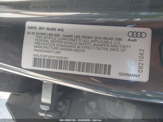 WAUFJBFWXP7005767 Audi E-tron Gt Premium Plus