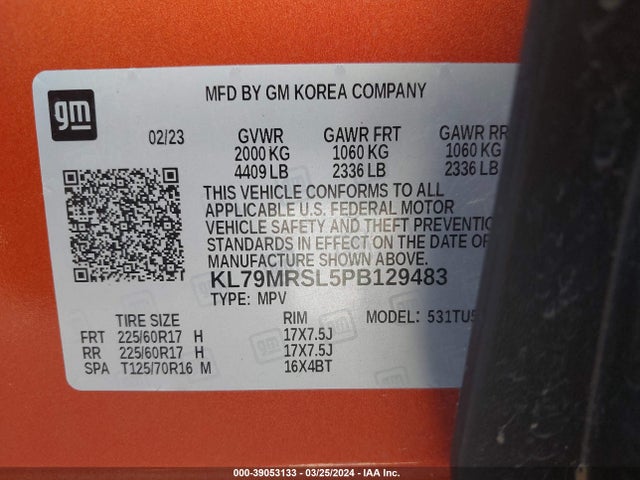 Chevrolet Trailblazer Awd Lt 2023 KL79MRSL5PB129483 Image 9