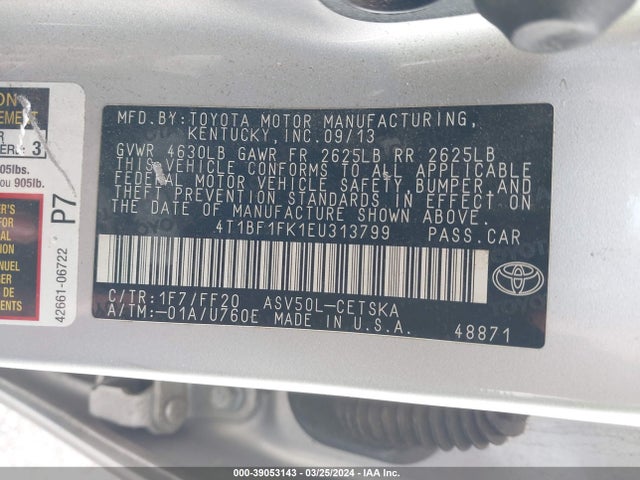 Toyota CAMRY SE 2014 4T1BF1FK1EU313799 Image 9