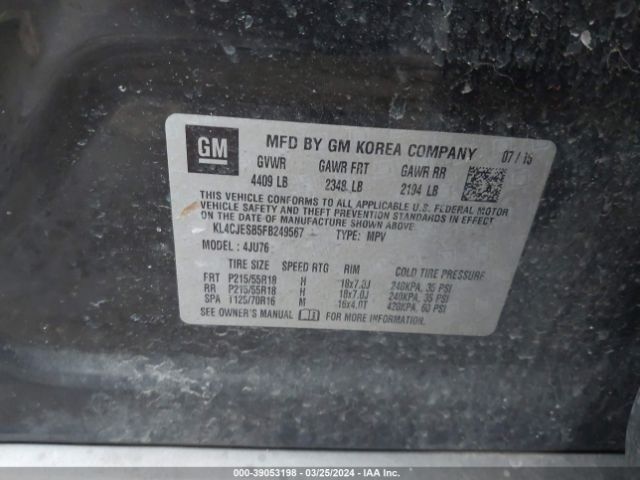 KL4CJESB5FB249567 Buick Encore
