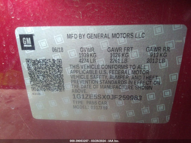Chevrolet Malibu Premier 2018 1G1ZE5SX0JF259983 Image 9
