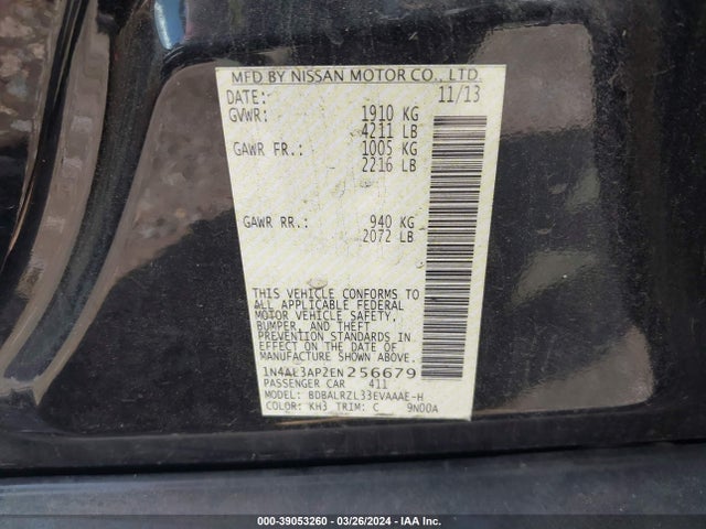 Nissan Altima 2.5 S 2014 1N4AL3AP2EN256679 Image 9