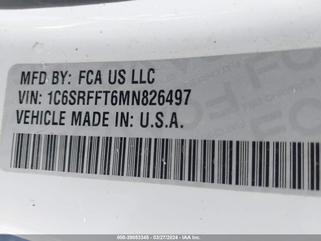 RAM 1500 Big Horn  4x4 5'7 Box 2021 1C6SRFFT6MN826497 Image 9