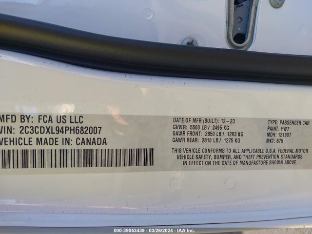 Dodge Charger Srt Jailbreak 2023 2C3CDXL94PH682007 Image 9