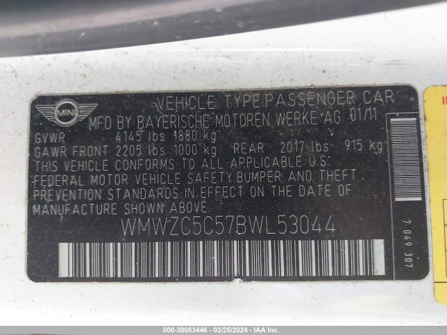 2011 MINI COOPER S COUNTRYMAN WMWZC5C57BWL53044 Photo 8