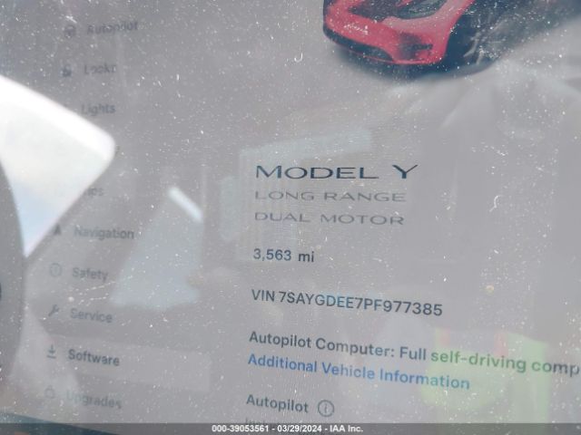 7SAYGDEE7PF977385 Tesla Model Y Awd/long Range Dual Motor All-wheel Drive