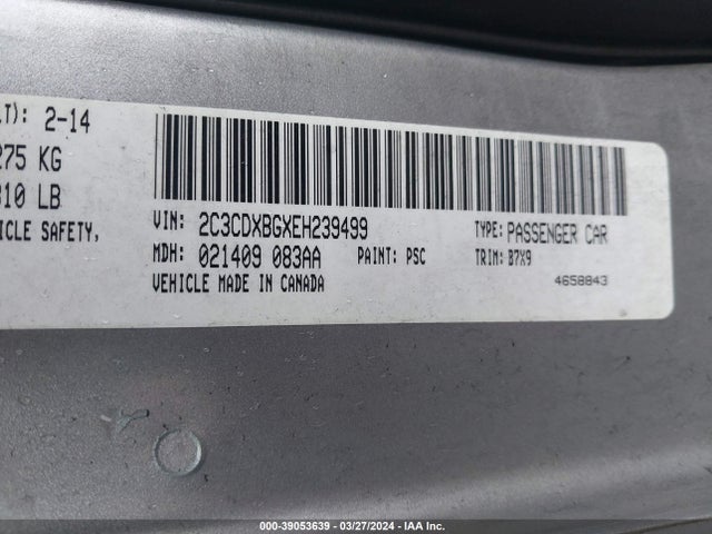 Dodge Charger Se 2014 2C3CDXBGXEH239499 Image 9