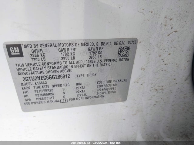 GMC Sierra 1500 Slt 2016 3GTU2NEC6GG286812 Image 9