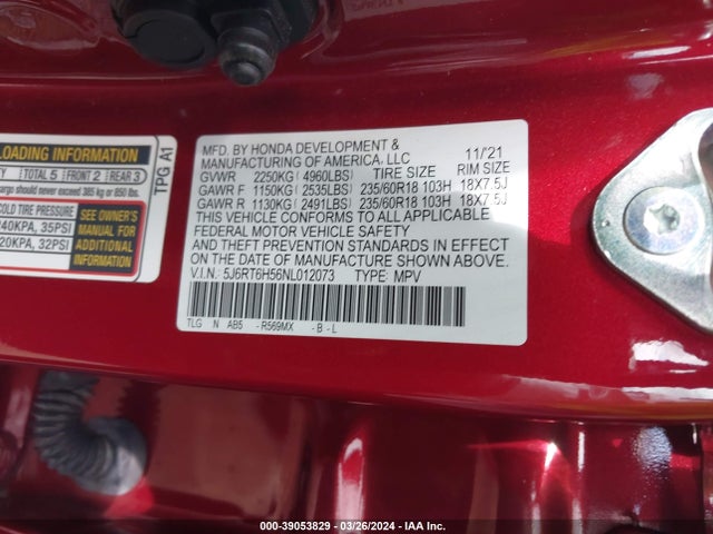 Honda Cr-v Hybrid Ex 2022 5J6RT6H56NL012073 Image 9