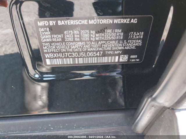WBXHU7C30J5L06547 BMW X1 Sdrive28i