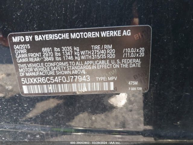 5UXKR6C54F0J77943 BMW X5 Xdrive50i