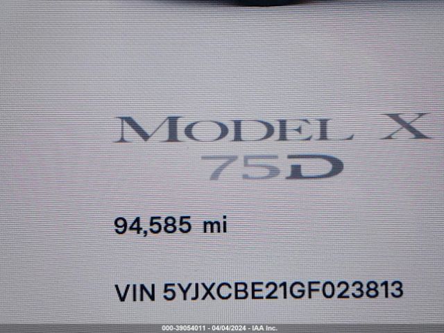 5YJXCBE21GF023813 Tesla Model X 60d/70d/75d/90d/p100d