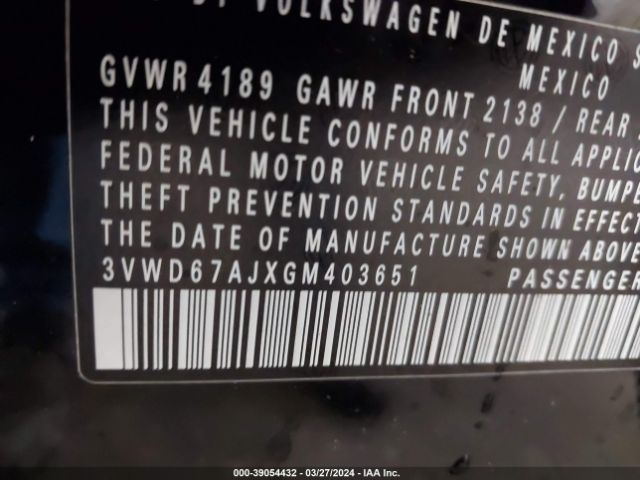 3VWD67AJXGM403651 Volkswagen Jetta 1.4t Se