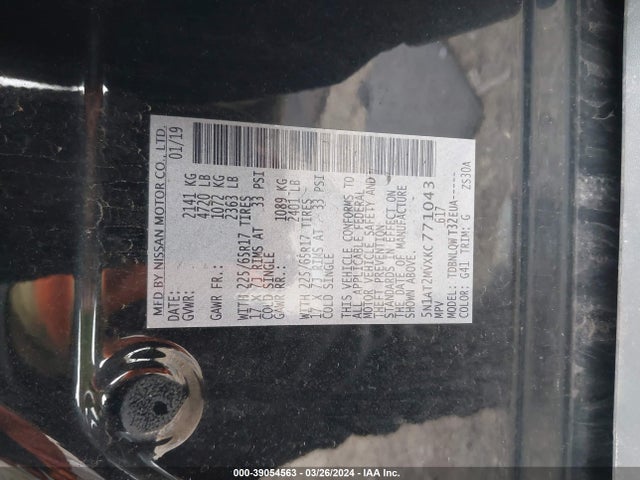 Nissan ROGUE SV 2019 5N1AT2MVXKC771043 Image 9