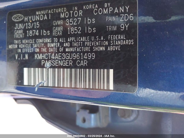 Hyundai ACCENT SE 2016 KMHCT4AE3GU961499 Image 9