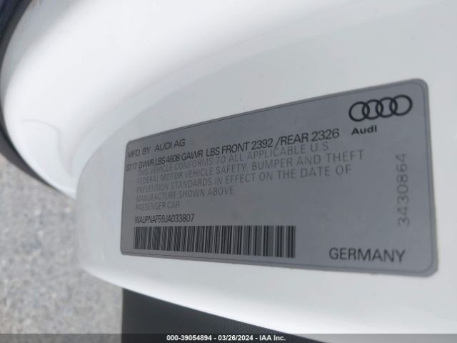 WAUPNAF59JA033807 Audi A5 2.0t Premium