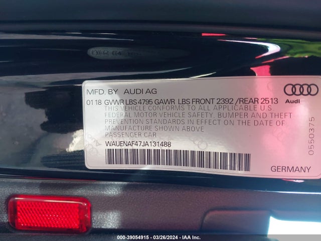 WAUENAF47JA131488 Audi A4 2.0t Premium/2.0t Tech Premium