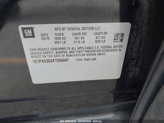 Chevrolet Cruze Ls Auto 2015 1G1PA5SG5F7284947 Image 9