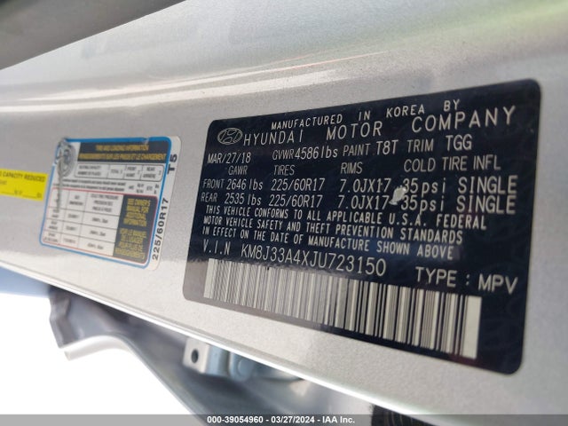 Hyundai TUCSON SEL 2018 KM8J33A4XJU723150 Image 9