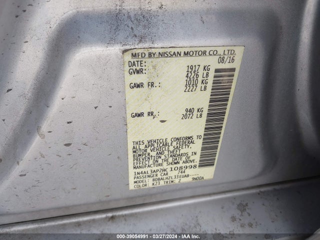 Nissan Altima 2.5 Sr 2017 1N4AL3AP2HC108998 Image 9