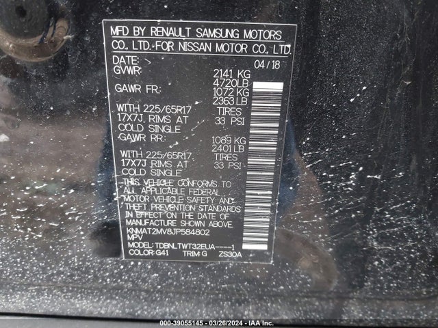 Nissan ROGUE SV 2018 KNMAT2MV8JP584802 Image 9