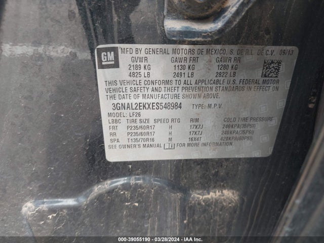 Chevrolet Captiva Sport 2ls 2014 3GNAL2EKXES548984 Image 9