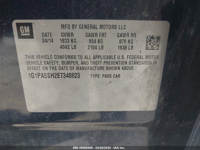 Chevrolet Cruze Ls Auto 2014 1G1PA5SH2E7348823 Image 9