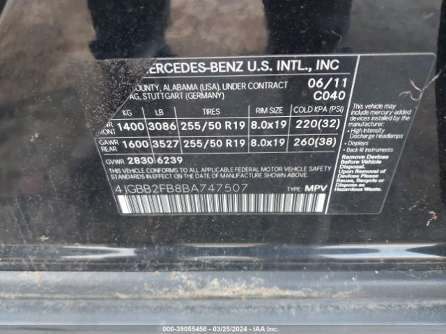 2011 MERCEDES-BENZ ML 350 BLUETEC 4JGBB2FB8BA747507 Photo 8