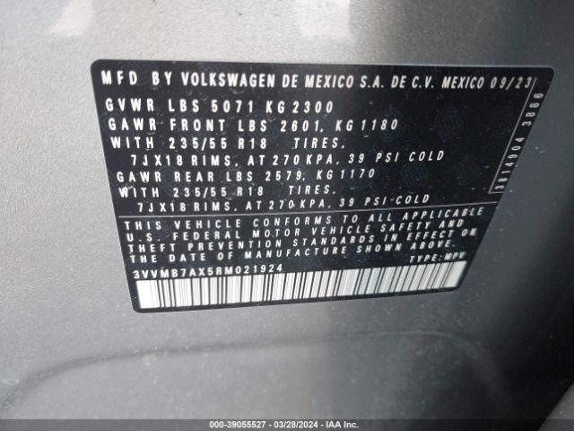 3VVMB7AX5RM021924 Volkswagen Tiguan 2.0t Se