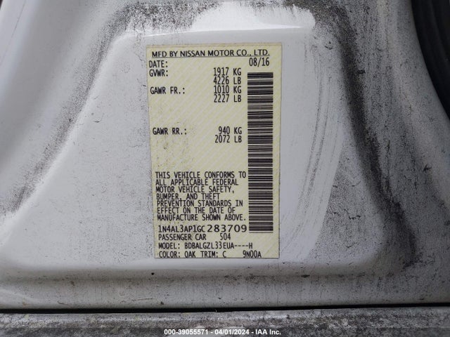 Nissan Altima 2.5 S 2016 1N4AL3AP1GC283709 Image 9