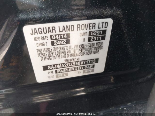 SAJWA2GZ5E8V71713 Jaguar Xj Xjl Portfolio
