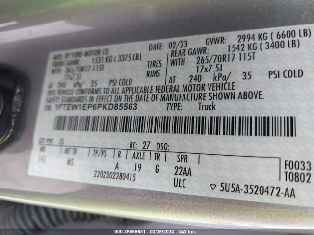 Ford F-150 Xlt 2023 1FTEW1EP6PKD85563 Image 9
