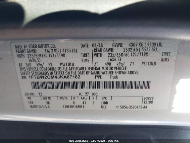 1FTBW2CM4JKA87182 Ford Transit-350