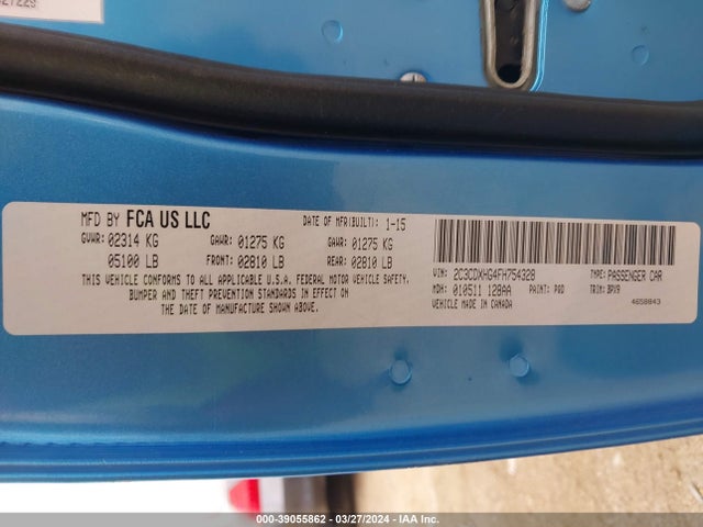 Aukcja sprzedaży 2015 Dodge Charger Sxt, vin: 2C3CDXHG4FH754328, numer aukcji: 39055862
