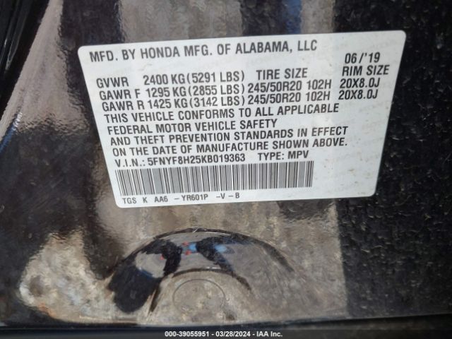 5FNYF8H25KB019363 Honda Passport Sport