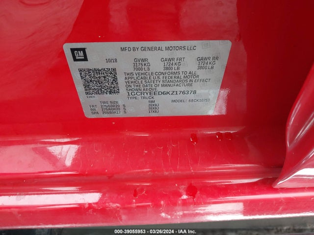 Chevrolet Silverado 1500 Rst 2019 1GCRYEED6KZ176378 Image 9
