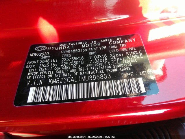 Hyundai Tucson Ultimate 2021 KM8J3CAL1MU386833 Image 9