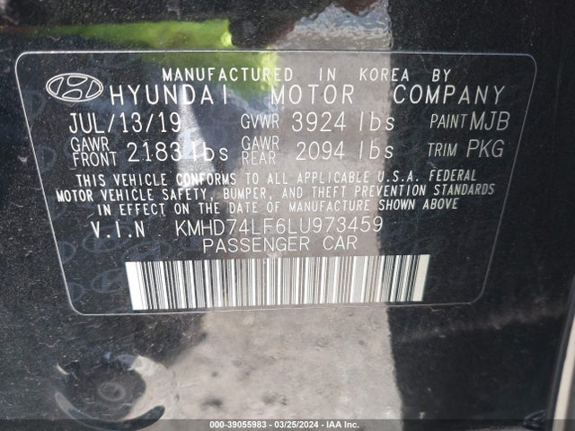 Hyundai ELANTRA SE 2020 KMHD74LF6LU973459 Image 9