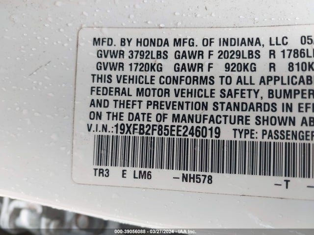 Honda CIVIC EX 2014 19XFB2F85EE246019 Image 9